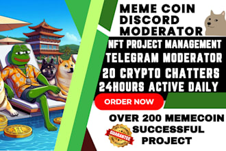 30 telegram chatter discord server chat setup bot community manager for memecoin