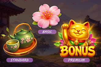 create 2d casual game assets and any objects for games