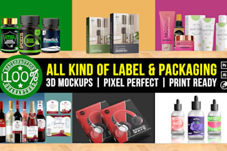 do all types of product packaging, label and sticker design