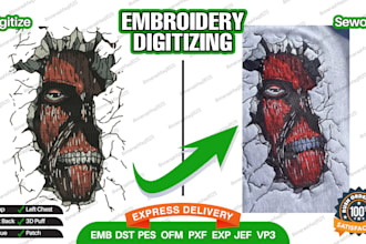 do embroidery digitizing logo jacket emb dst pes ofm pxf