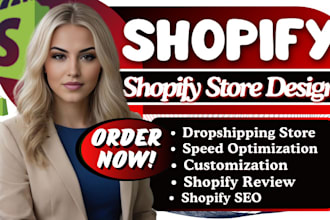design ecommerce shopify website for dropshipping product, shopify, webflow seo