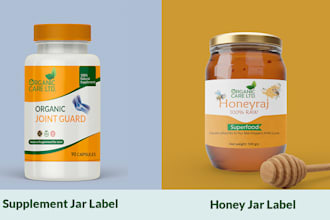 make unique supplement label and cosmetic label design for your brand