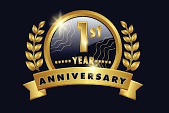 draw anniversary, sports or event logo professionally