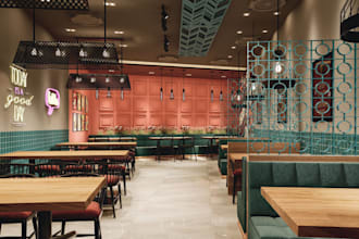 create stunning commercial restaurant interior