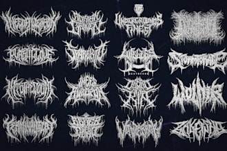 draw brutal death metal, deathcore, black metal band logo