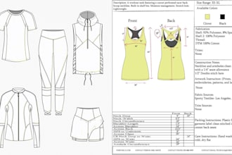 create a tech pack for your premium activewear apparel