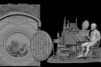 sculpt custom 3d book nooks dioramas sci fi fantasy minature bookshelf