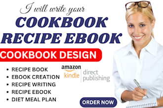 create high quality food recipes, cookbook, recipe book and ebook