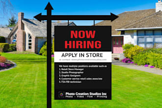 design a real estate realtor street sign, yard sign, rider