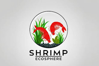 modern unique shrimp logo design for business
