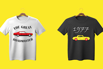 do vintage retro and awesome typography cartoon streetwear bulk t shirt design