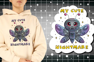 draw doodle design for t shirts, in cartoon hand drawn style