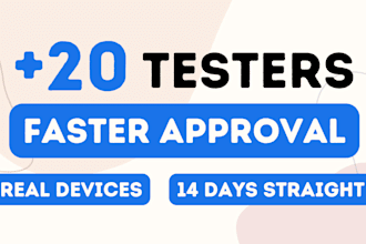 provide 12 testers or 20 testers for google play closed testing