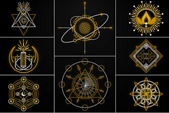do modern sacred geometry, spiritual or mystical logo design
