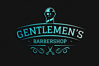 create unique, custom barber and barber shop logo