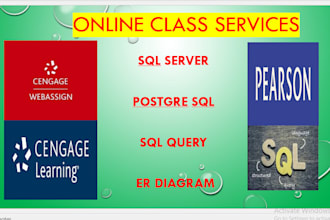 write sql server, sql query, postgresql, er diagram for you