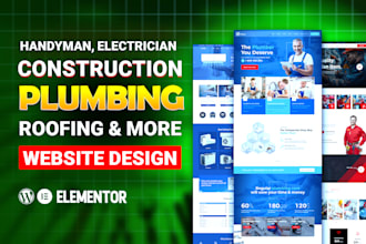 create handyman electrician construction roofing plumbing wordpress website