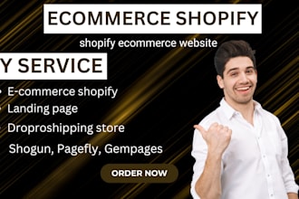 design ecommerce shopify website, landing page with shogun, pagefly, gempages