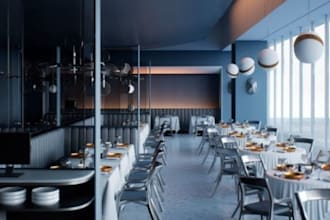 retools 3d restaurant,interior bakery,HQ rendering,3d coffee shop,coffee kiosk