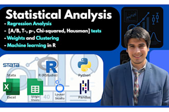 conduct statistical or data analysis using r studio and stata