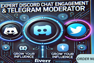 do discord and telegram chat management moderation and twitter marketing