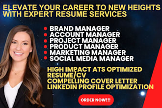 write a brand manager account manager, project manager, product manager resume