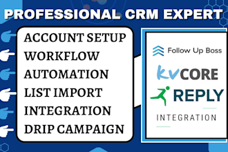 follow up boss lofty crm kvcore drip campaign rei reply wise agent integration