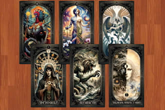 draw custom tarot cards, oracle cards, playing cards, zodiac, tarot card design