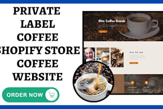 launch private label coffee shopify store coffee website tea brand website