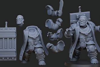 3d miniature model 3d figurine 40k warharmmer dnd tabletop model for 3d printing