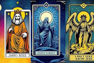 draw custom tarot card illustration in casual anime style
