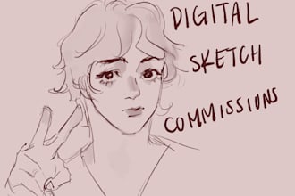 sketch your character or fanart on digital