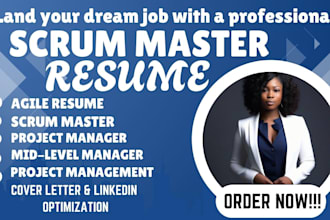 write ats  scrum master agile products manager project management and resume