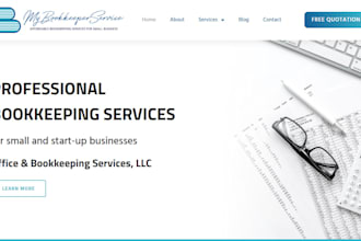 design bookkeeping accounting finance tax credit landing page accounting website