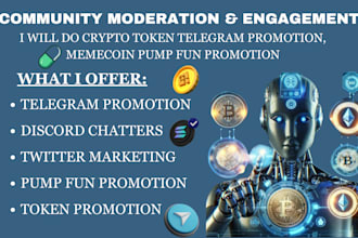 do crypto token telegram promotion, memecoin pump fun promotion