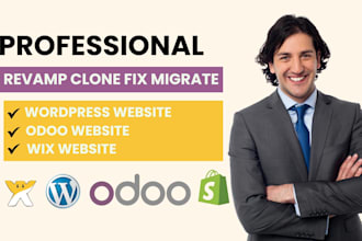 revamp clone fix migrate wix wordpress odoo website design odoo ecommerce seo