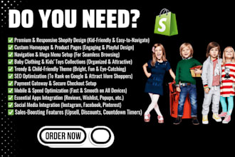 design trendy baby clothing website baby toys store kids dropshipping store
