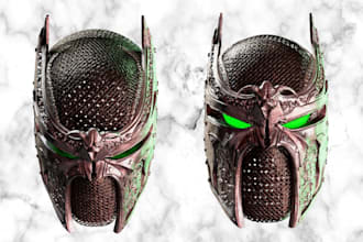 3d model fantasy mask game assets 3d helmet 3d cosplay oni mask 3d game assets