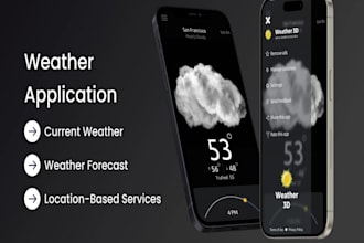 do professional and modern weather mobile app temperature app in android and ios