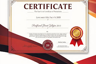 do award and professional business certificate design for you