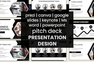 design, redesign powerpoint, keynote, canva, google slides, pitch presentations