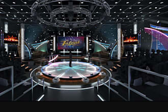 revise 3d virtual staging,virtual studio,render furniture,stage design,3ds max
