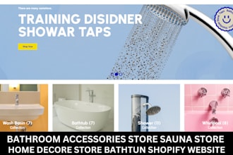 design bathroom accessories store sauna store home decor bathtub shopify website