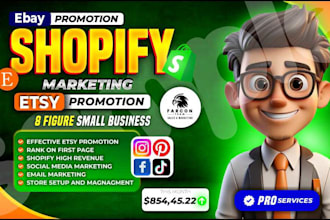 do etsy, ebay promotion, shopify marketing, pinterest marketing to boost sales
