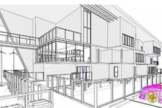 draft architectural floor plans, convert sketch, pdf to cad in autocad and revit