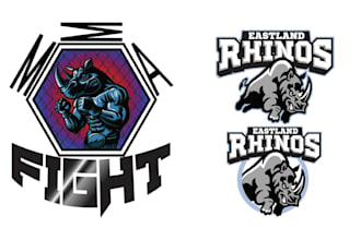 design mascot hooligan rhinoceros logo