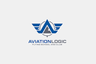 design creative aviation helicopter plane club logo