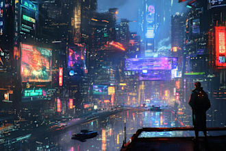 make science fiction city, cyberpunk concept art illustration