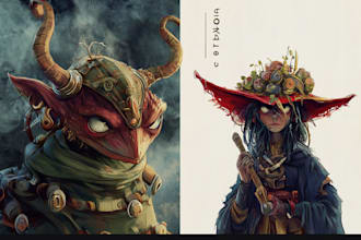 draw a fantasy character ilustration