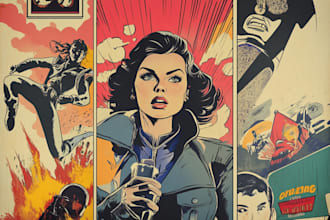 draw a retro vintage comic illustration